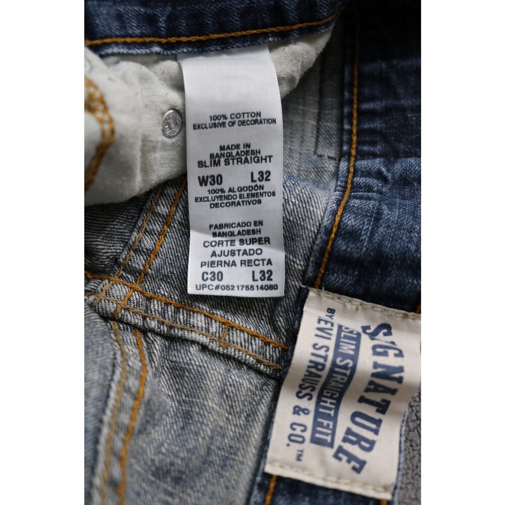 LEVIS SIGNATURE Jeans Mens 30x32 Slim Straight Dark Wash Everyday Wear - Picture 9 of 11